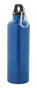 Hliníková láhev na pití, 750ml, s karabinkou, modrá - reklamní předměty