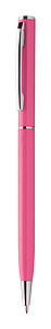 Hliníkové kuličkové pero s modrou náplní, růžové