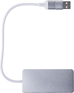 Hliníkový USB hub, stříbrný