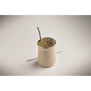 Hrnek na čaje Yerba maté 240 ml, béžová