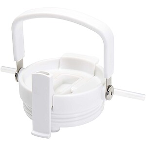 Hrnek s vakuovou a měděnou izolací 900 ml z recyklované nerezové oceli s víčkem s dvojitou funkcí, bílá