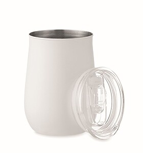 Hrnek z recyklované nerezové oceli s víčkem, 500ml, bílý