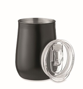 Hrnek z recyklované nerezové oceli s víčkem, 500ml, černý
