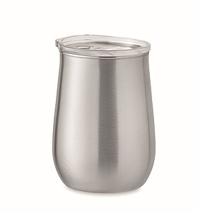 Hrnek z recyklované nerezové oceli s víčkem, 500ml, stříbrný