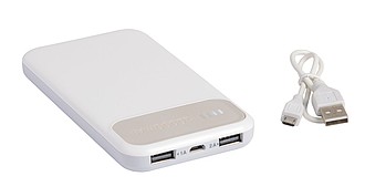 JAWA Plastová powerbanka s kapacitou 10000 mAh, bílá/šedá - reklamní předměty