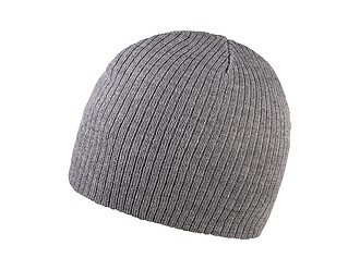 Jednoduchá žebrovaná čepice, šedá - zimní čepice s vlastním potiskem