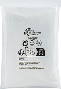 Jednorázová pončo pláštěnka z recyklovaného plastu, bílá