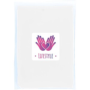 Jednorázová pončo pláštěnka z recyklovaného plastu, bílá