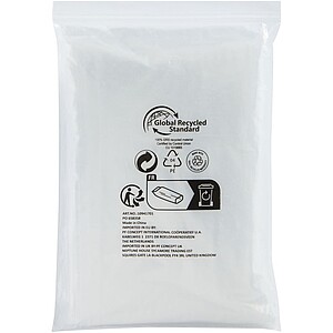 Jednorázová pončo pláštěnka z recyklovaného plastu, bílá