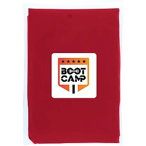 Jednorázová pončo pláštěnka z recyklovaného plastu, červená