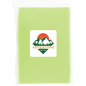 Jednorázová pončo pláštěnka z recyklovaného plastu, světle zelená