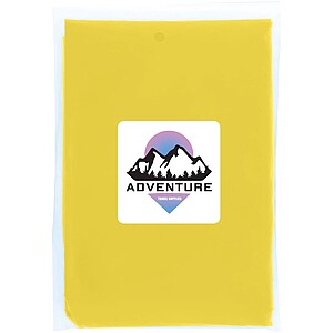 Jednorázová pončo pláštěnka z recyklovaného plastu, žlutá