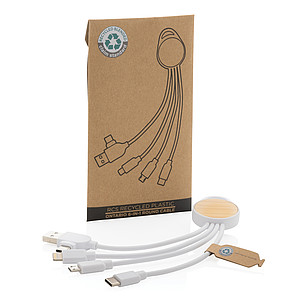 Kapesní nabíjecí kabel 6 v 1 Ontario z RCS recykl. plastu - reklamní předměty
