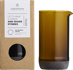 Karafa na vodu, 430 ml, hnědá - sklenice s vlastním potiskem