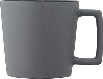 KARAY Keramický hrnek o objemu 370 ml s matným povrchem, šedá (černý vnitřek)