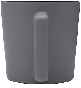 KARAY Keramický hrnek o objemu 370 ml s matným povrchem, šedá (černý vnitřek)
