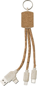 KAYO Korkový nabíjecí kabel s kroužkem na klíče