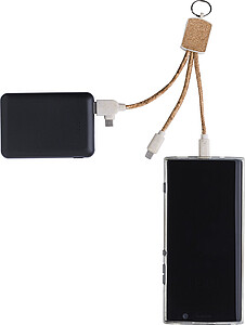 KAYO Korkový nabíjecí kabel s kroužkem na klíče