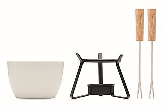 Keramická sada na fondue, bílá - reklamní předměty