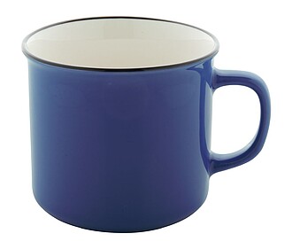 Keramický hrnek, 300ml, s černým okrajem, modrý