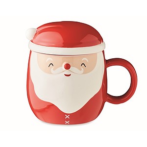 Keramický hrnek s víčkem, motiv Santa Claus, 370ml - vánoční reklamní předměty