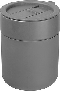 Keramický kelímek se silikonovým povrchem, šedá - termohrnek s vlastním potiskem