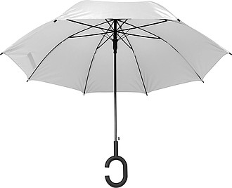 Klasický deštník, pr.103cm, s madlem na ruku, bílý