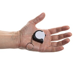 Klíčenka s 1m metrem MeasureMate z RCS recyklovaného ABS, bílá