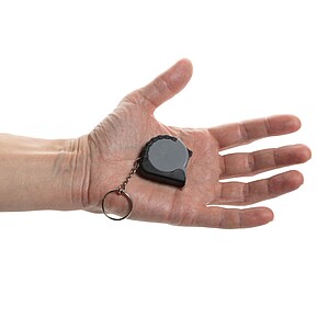 Klíčenka s 1m metrem MeasureMate z RCS recyklovaného ABS, šedá