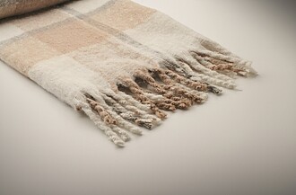 Kostkovaná mohérová deka, béžová