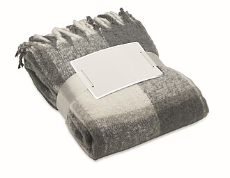 Kostkovaná mohérová deka, šedá