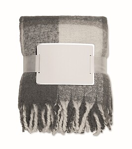 Kostkovaná mohérová deka, šedá