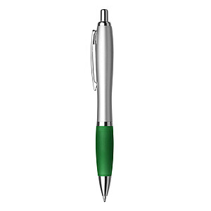 KP s modrou náplní, recyklovaný plast, stříbrné se zeleným úchopem