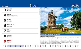 Křížem krážem Českou republikou 2026, stolní kalendář