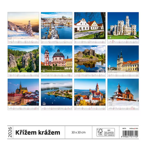 Křížem krážem Českou republikou nástěnný kalendář 2026