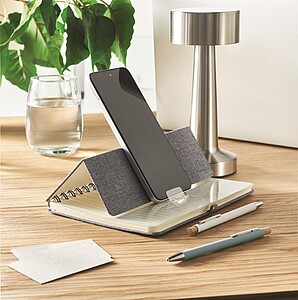 Kroužkový zápisník A5 s držákem te, šedá