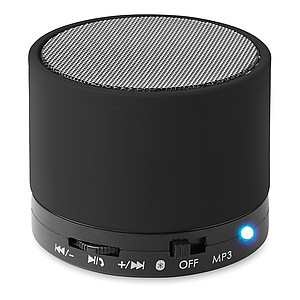 Kulatý bluetooth reproduktor, černý - reklamní předměty