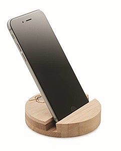 Kulatý stojánek na telefon z březového dřeva - reklamní předměty