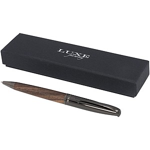 Kuličkové pero s dřevěným desaignem, černá - reklamní předměty