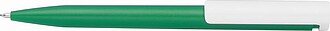 Kuličkové pero s modrou náplní a bílým klipem, zelené - propisky s potiskem