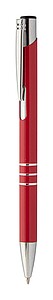 Kuličkové pero z recyklovaného hliníku s modrou náplní, červená