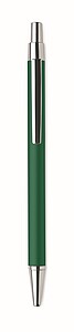 Kuličkové pero z recyklovaného hliníku, s modrou náplní, zelená