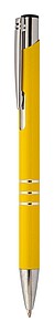 Kuličkové pero z recyklovaného hliníku s modrou náplní, žlutá