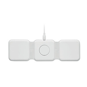 KYNTORA Skládací plastová nabíječka 3v1, 3 nabíjecí plochy, bílá