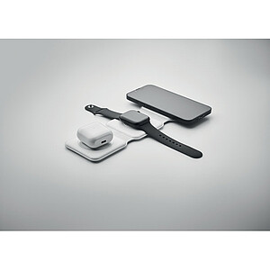 KYNTORA Skládací plastová nabíječka 3v1, 3 nabíjecí plochy, bílá