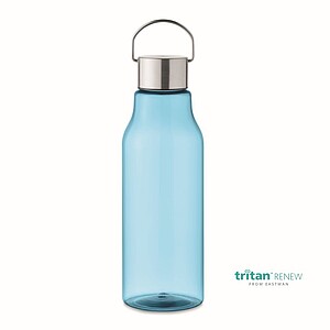 Láhev na pití, 800ml, nerezové víčko, Tritan Renew, transparentní modrá - ekologické reklamní předměty