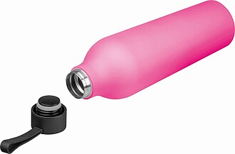 Láhev na pití o objemu 750ml, nerezová, pogumovaná, růžová