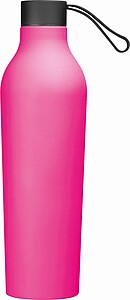Láhev na pití o objemu 750ml, nerezová, pogumovaná, růžová