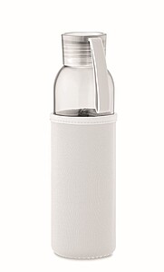 Láhev na pití z recyklovaného skla, neoprenový rukáv, 500ml, béžová