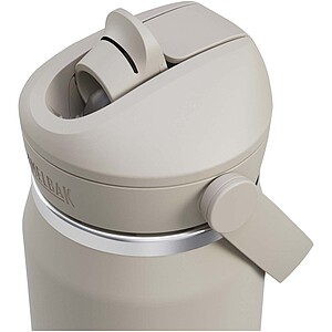 Láhev na vodu z nerezové oceli s výklopným brčkem 750ml, Světle šedá